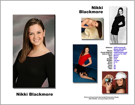 Model comp card - Cleveland model photographer - Olmsted Falls - North Ridgeville photography