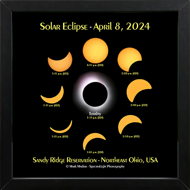 Solar Eclipse at Sandy Ridge Reservation - North Ridgeville, Ohio - April 8, 2024 - Photo by Mark Madere of SpectraLight Photography - https://SpectraLight.com/