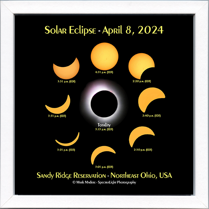 Solar Eclipse at Sandy Ridge Reservation - North Ridgeville, Ohio - April 8, 2024 - Photo by Mark Madere of SpectraLight Photography - https://SpectraLight.com/