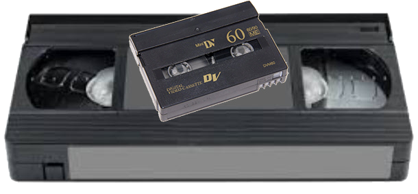 VHS and Mini DV tapes